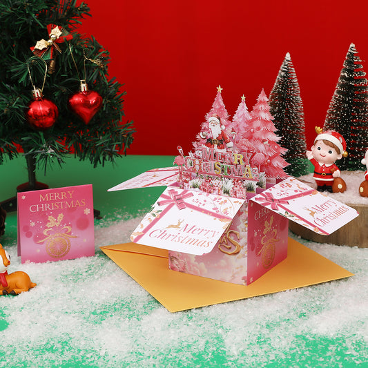 Christmas Flamingos Pop-up 3D Greeting Card