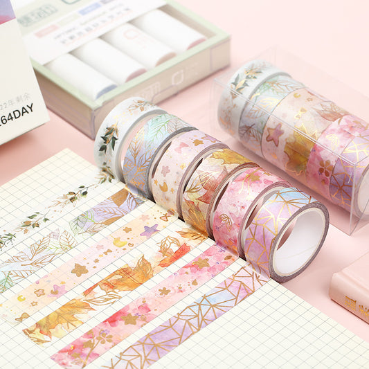 Flowers Gold Foil Washi Tape - 6 rolls per box