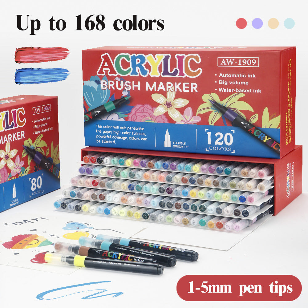 Soft-tip Acrylic Marker Art Set 36/48/60/80/120/168 Colors