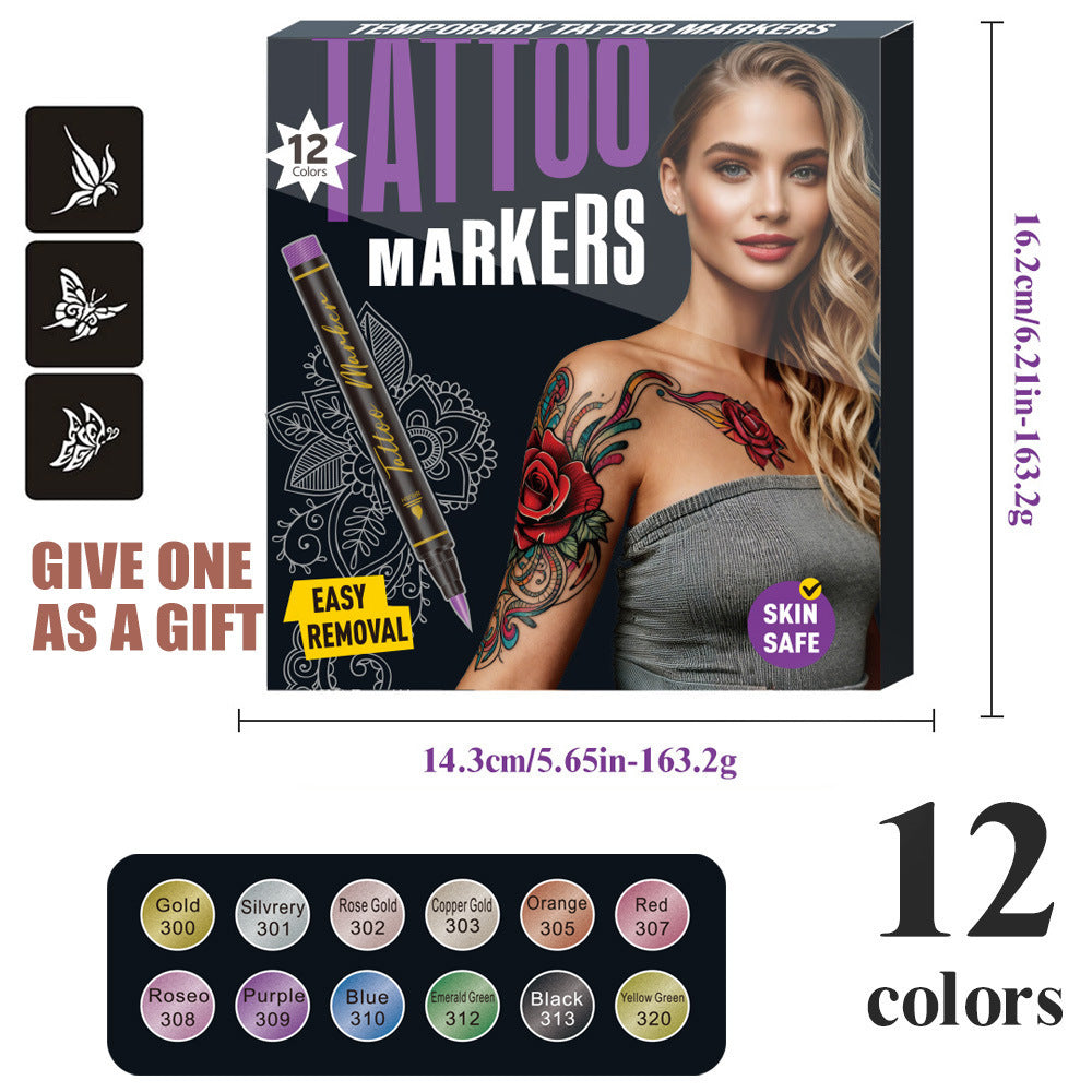 Temporary Tattoo Markers Set