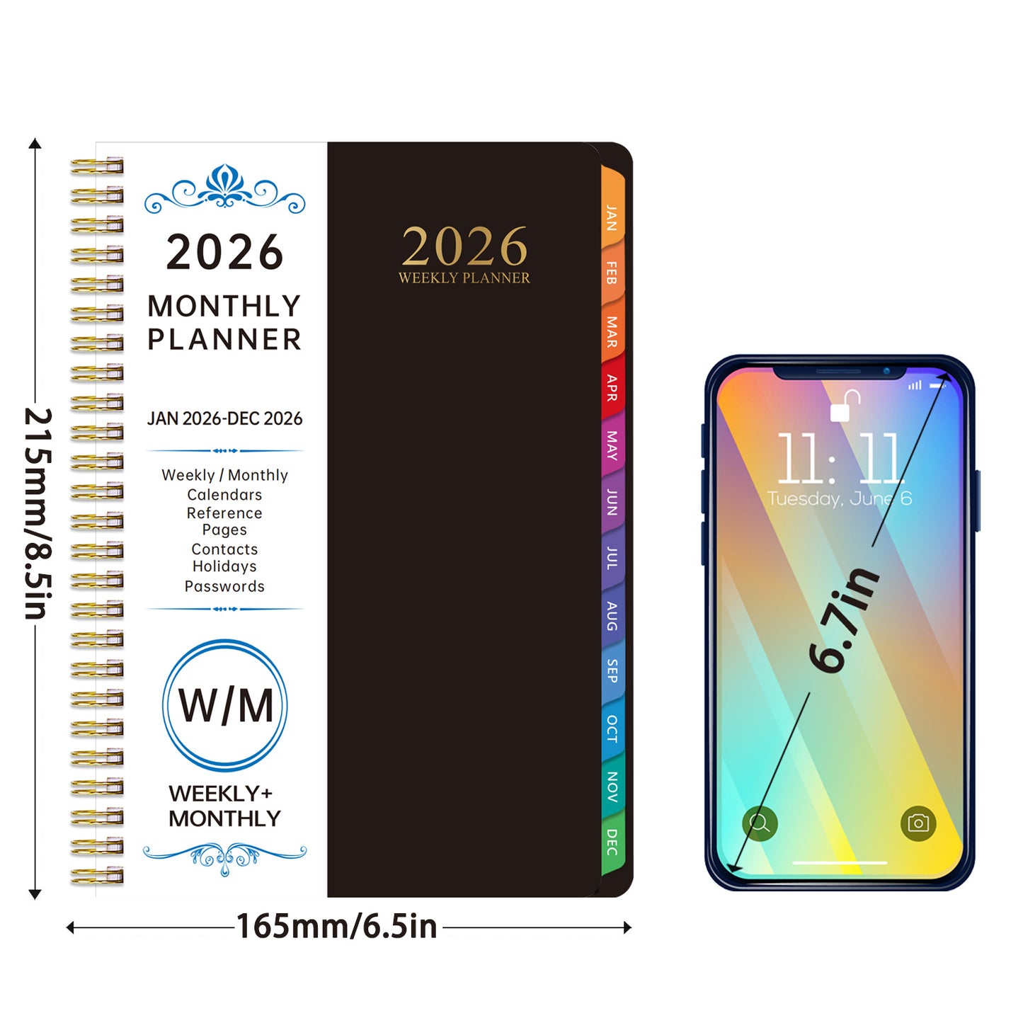 2026 Planner Notebook A5 Spiral Calendar