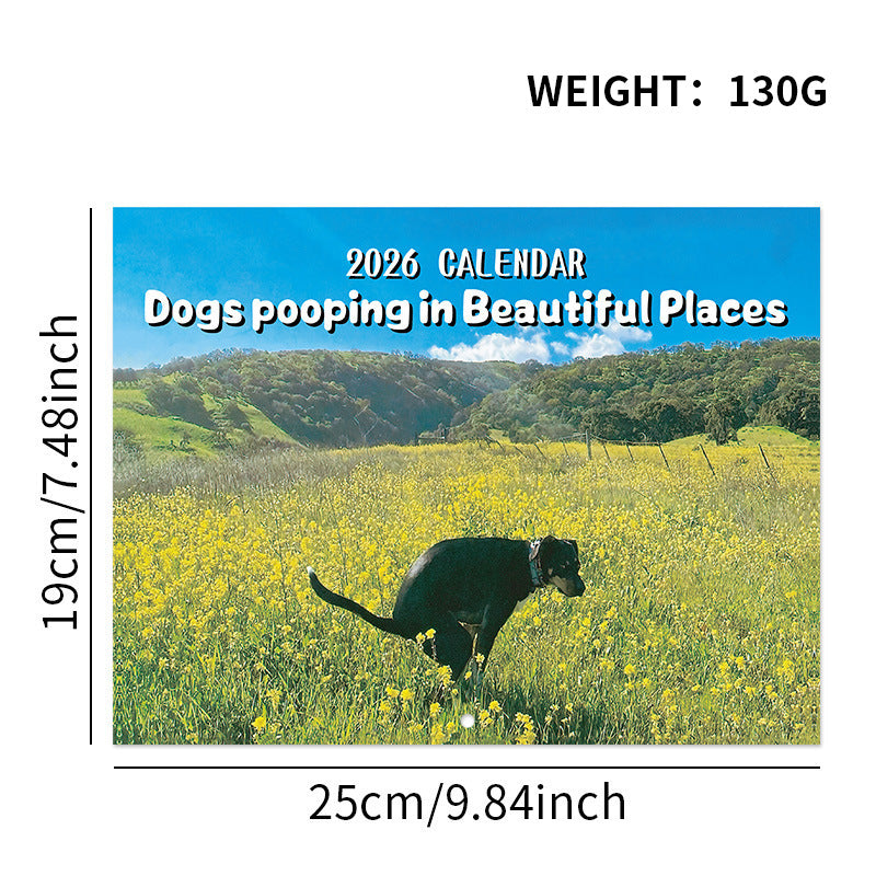 2026 New Stylish Dogs Pooping Creative Calendar