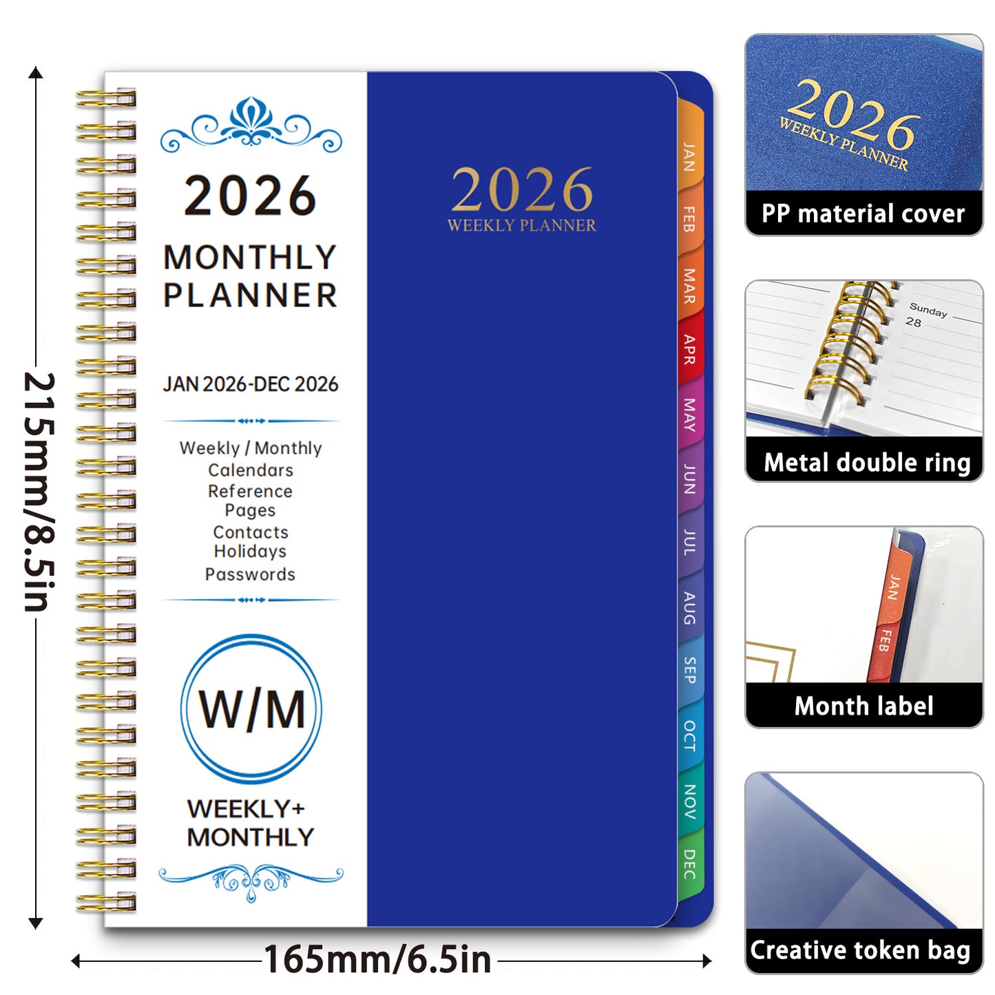 2026 Planner Notebook A5 Spiral Calendar