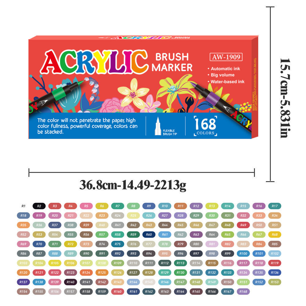 Soft-tip Acrylic Marker Art Set 36/48/60/80/120/168 Colors