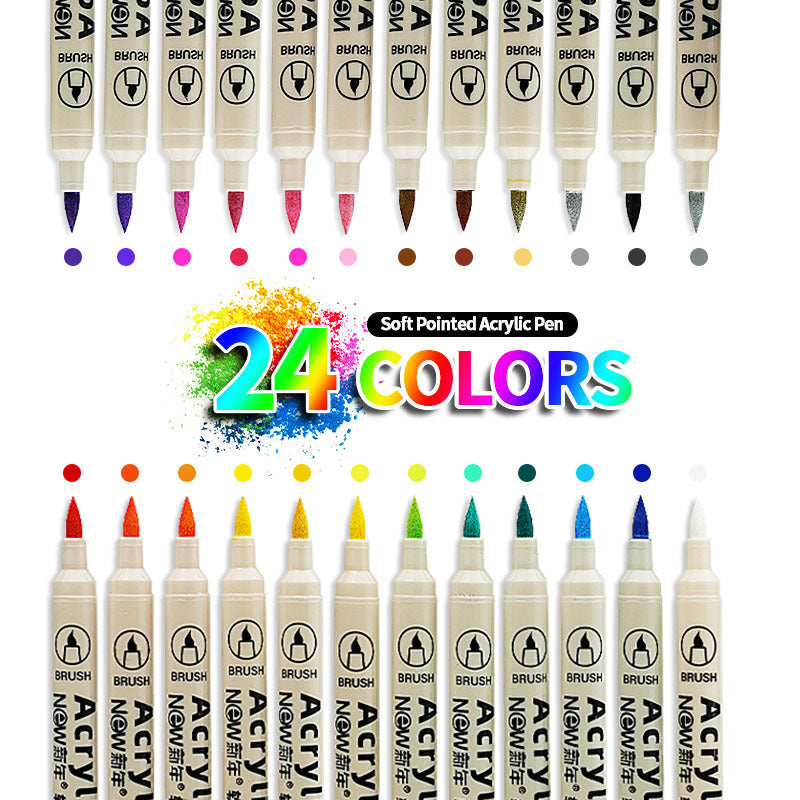 Acrylic Soft-tip Markers 12/24/36/48 Colors