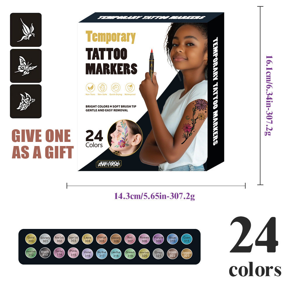 Temporary Tattoo Markers Set