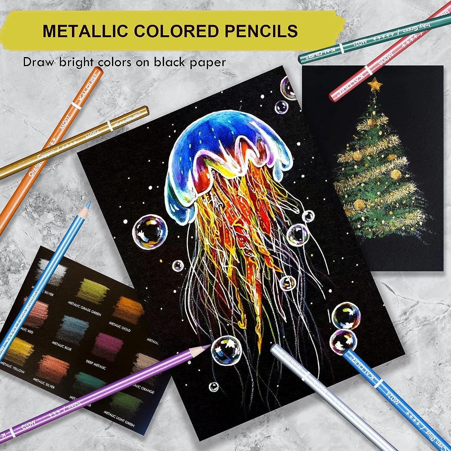 KALOUR 72 Metallic Oil-Based Colored Pencils