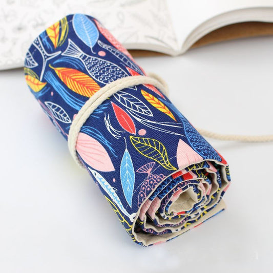 Colorful Cloth Pencil Case Stationery Organizer 24 Hole