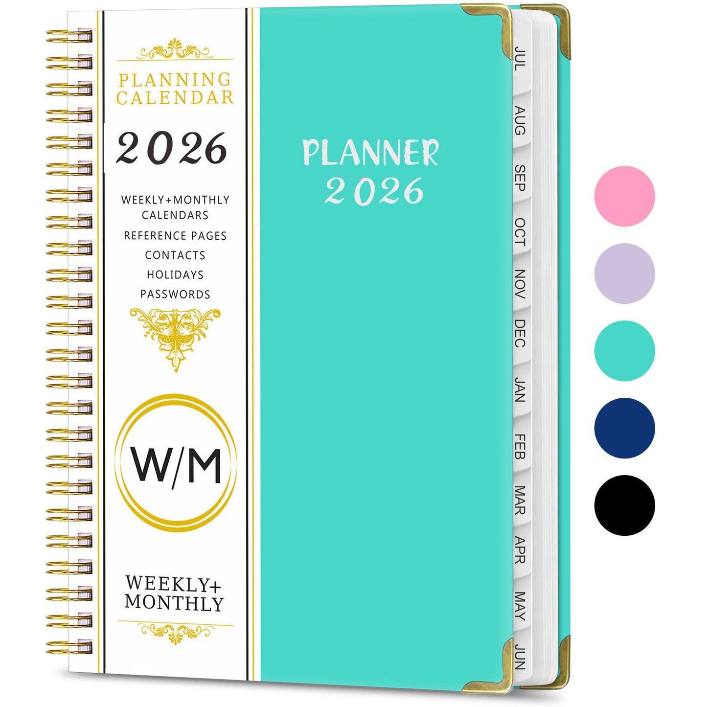 2026 Planner Notebook A5 Spiral Calendar 5 Colors