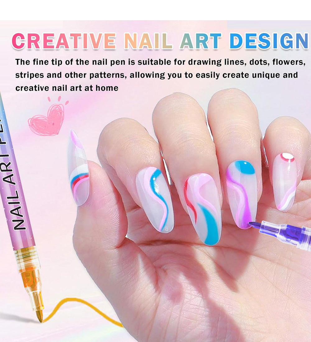 Nail art graffiti pen-Set of 12(0.7mm)