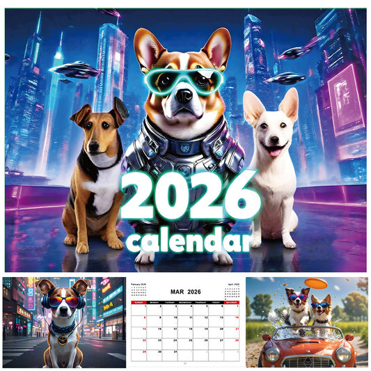 2026 New Stylish Tech Dog Creative Calendar