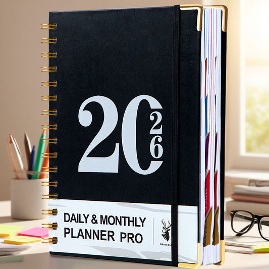 2026 Planner Notebook Coil Calendar A Weekly And Monthly Organizer for 365 Days A5 400 Pages