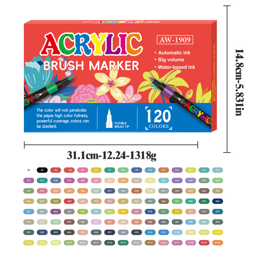 Soft-tip Acrylic Marker Art Set 36/48/60/80/120/168 Colors
