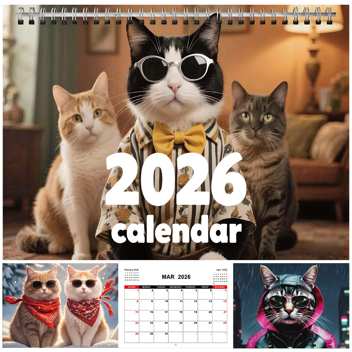 2026 New Stylish Cats Creative Calendar