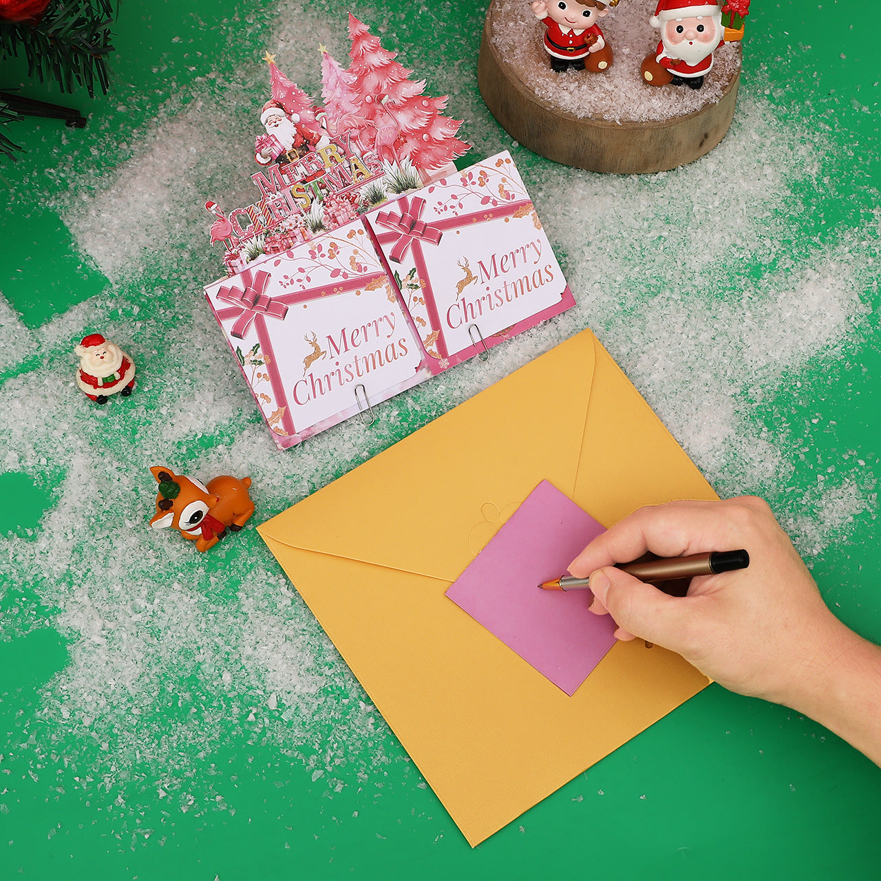 Christmas Flamingos Pop-up 3D Greeting Card