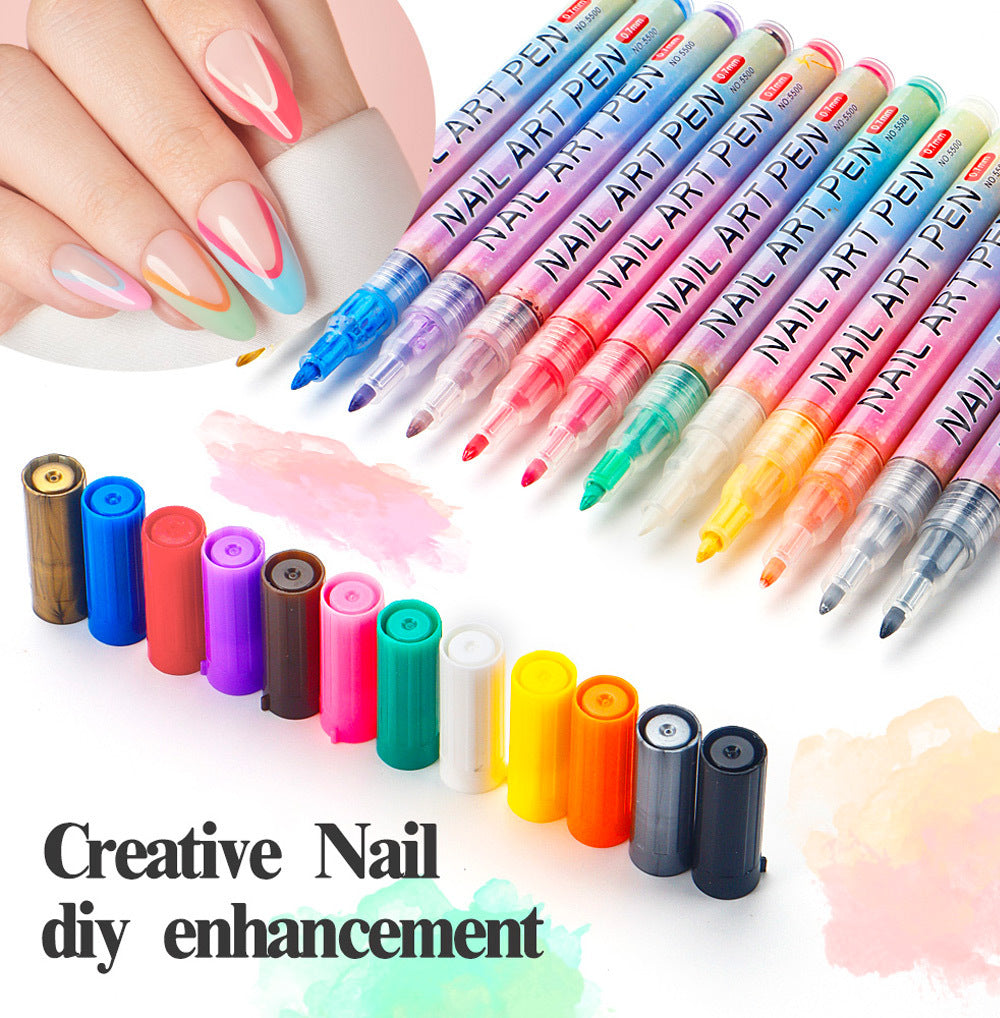 Nail art graffiti pen-Set of 12(0.7mm)