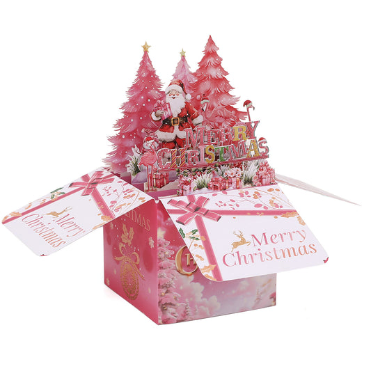 Christmas Flamingos Pop-up 3D Greeting Card