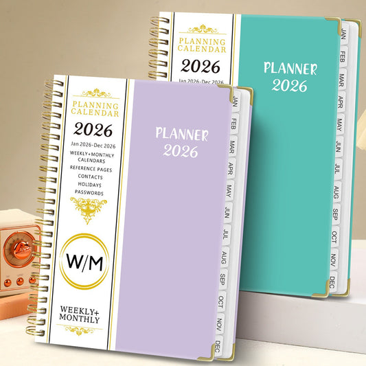 2026 Planner Notebook A5 Spiral Calendar 5 Colors