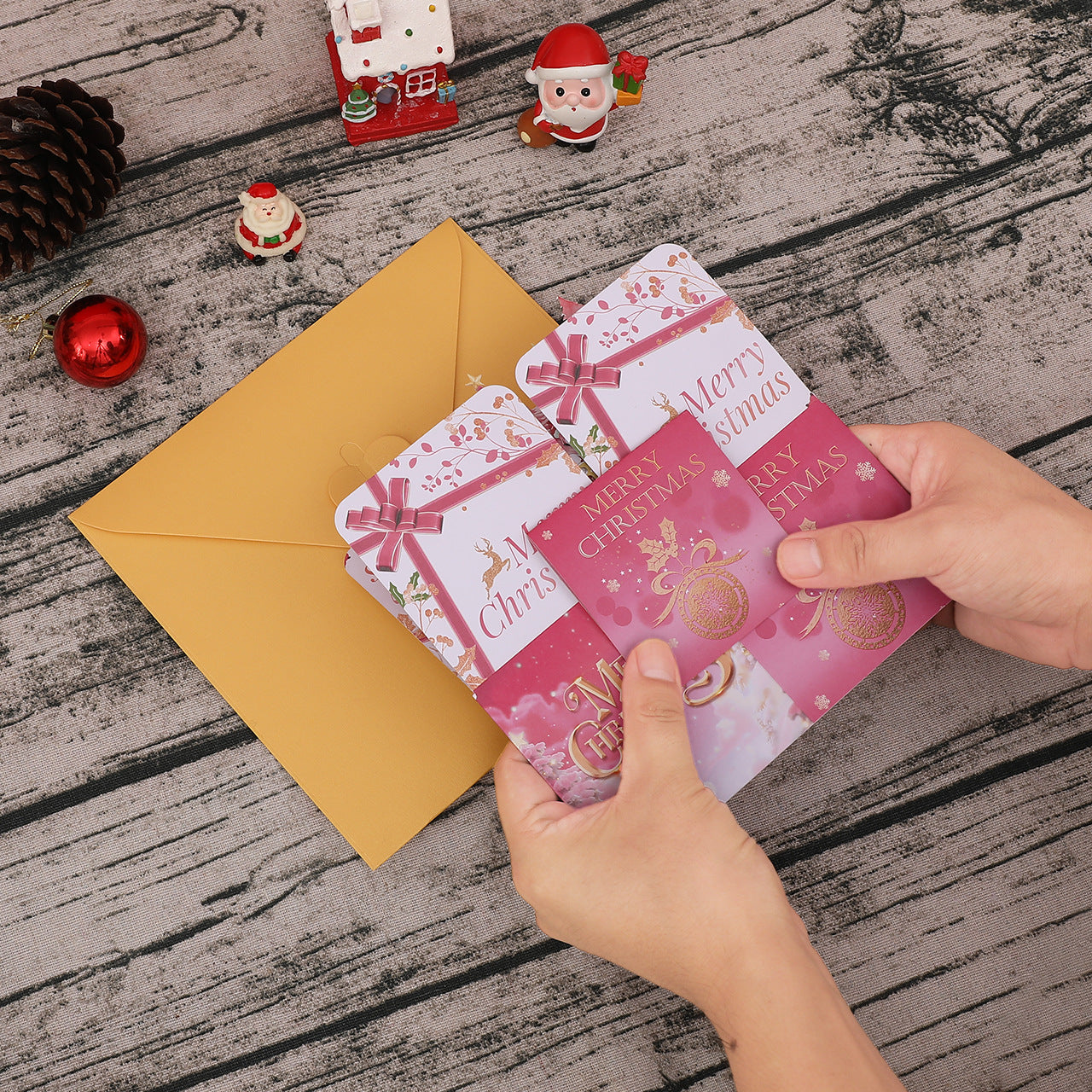 Christmas Flamingos Pop-up 3D Greeting Card