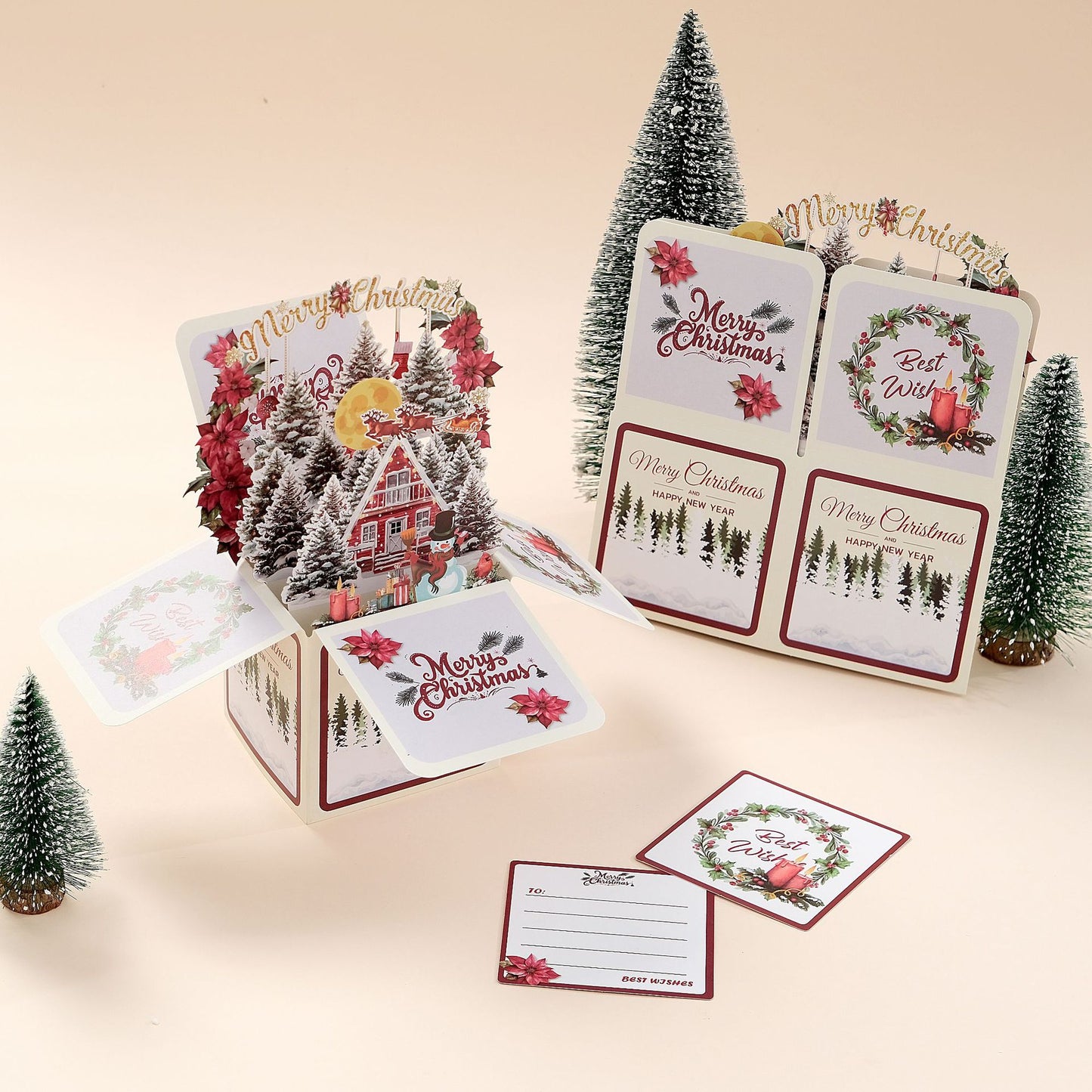 Christmas Snowy House View Pop-up 3D Greeting Card