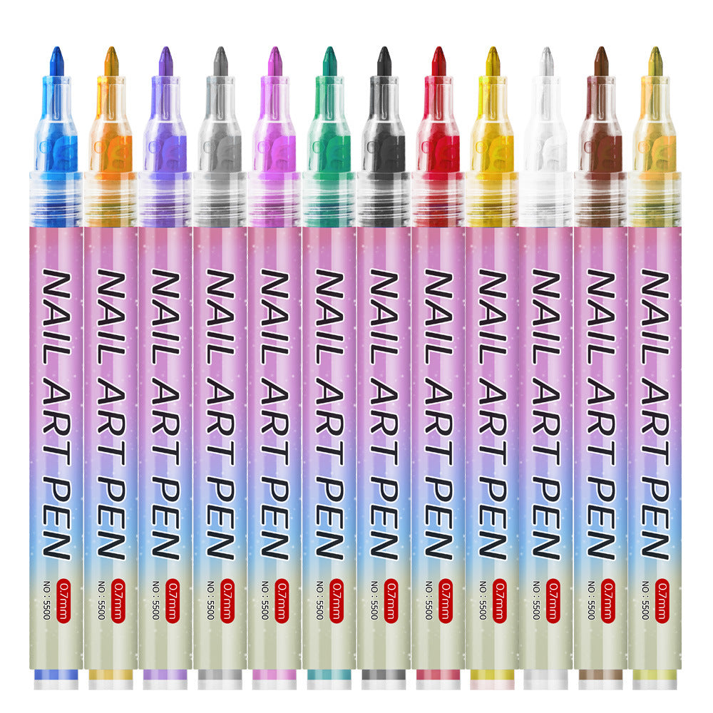 Nail art graffiti pen-Set of 12(0.7mm)