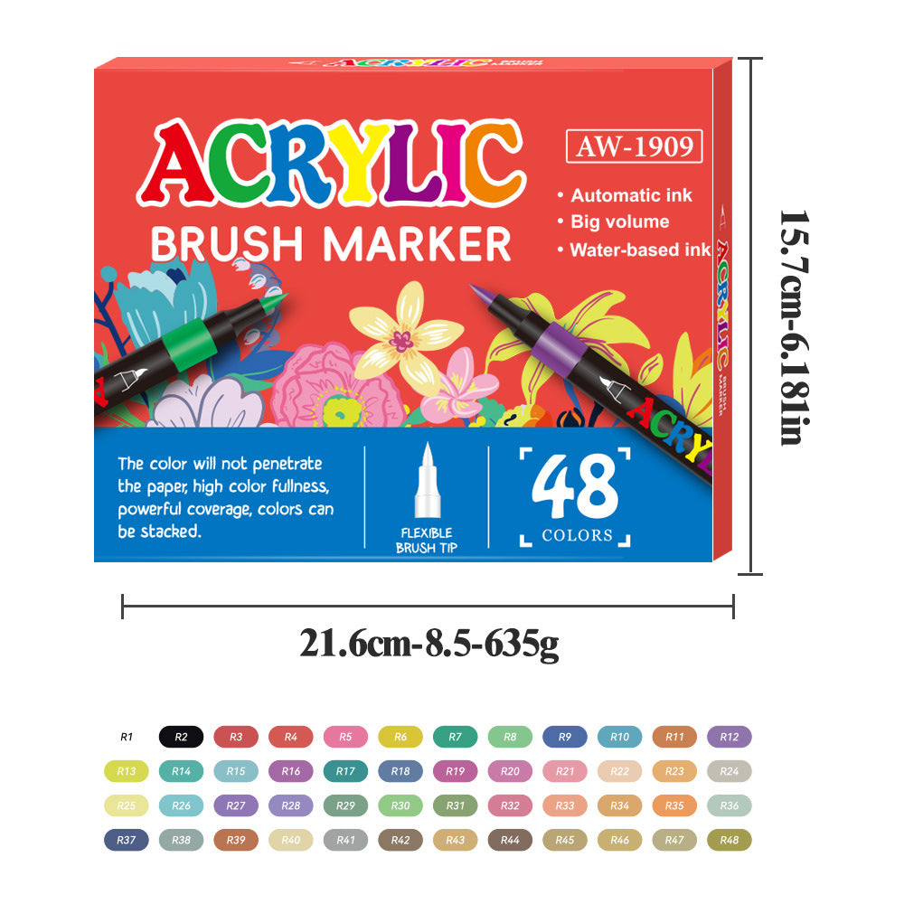 Soft-tip Acrylic Marker Art Set 36/48/60/80/120/168 Colors