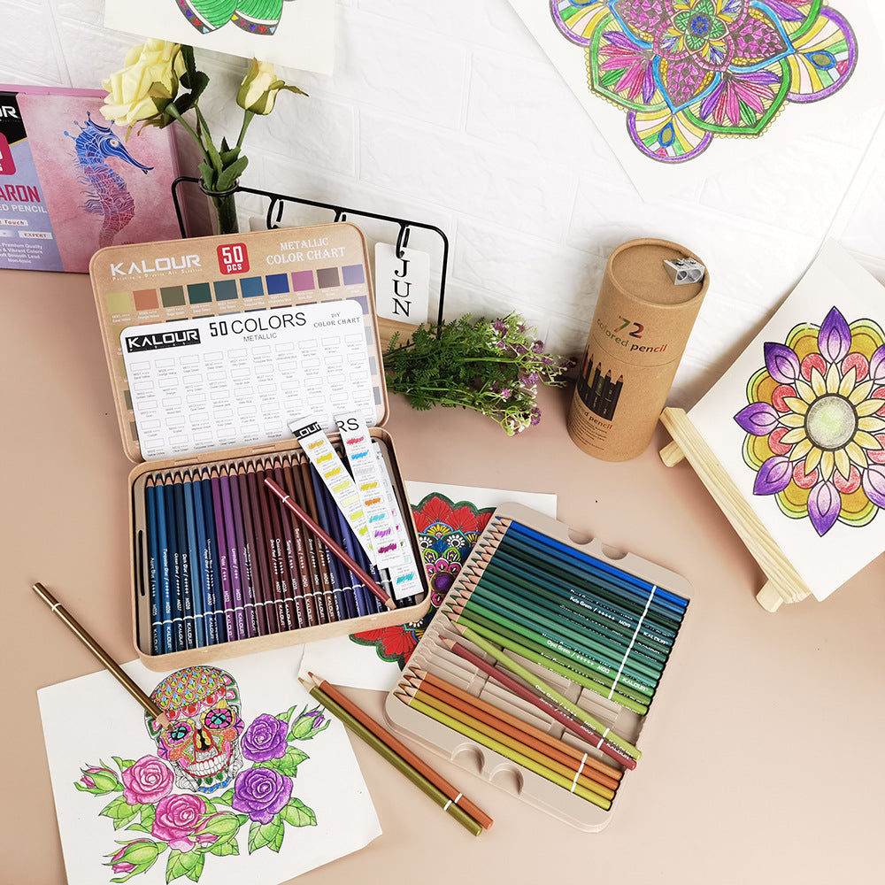 KALOUR 50 Metallic Colored Pencils