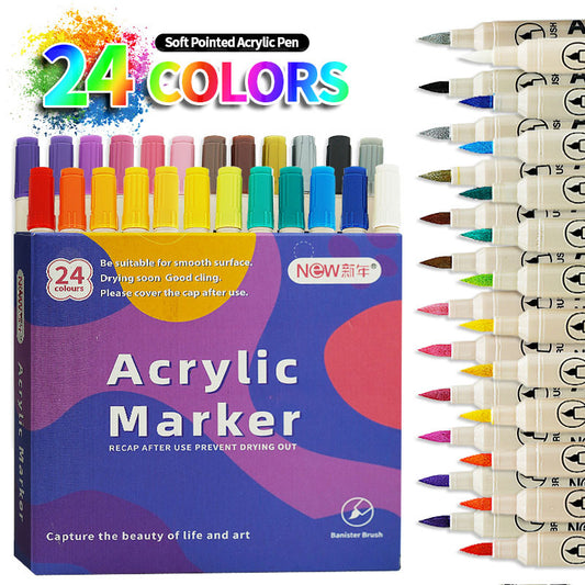 Acrylic Soft-tip Markers 12/24/36/48 Colors
