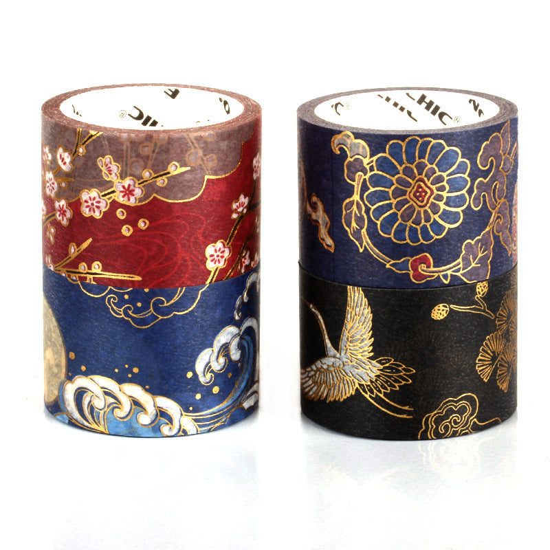 Vintage Gold Foil Stamping Washi Tape - 3 Rolls