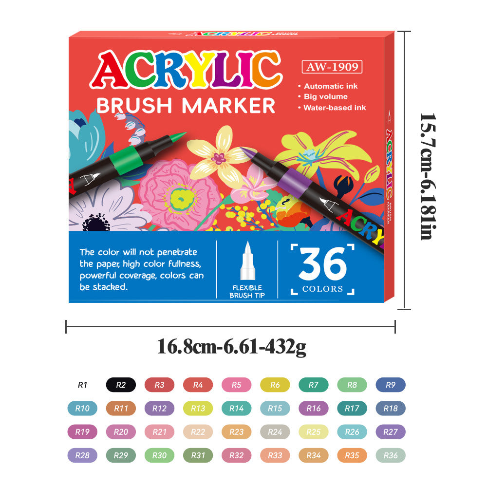 Soft-tip Acrylic Marker Art Set 36/48/60/80/120/168 Colors