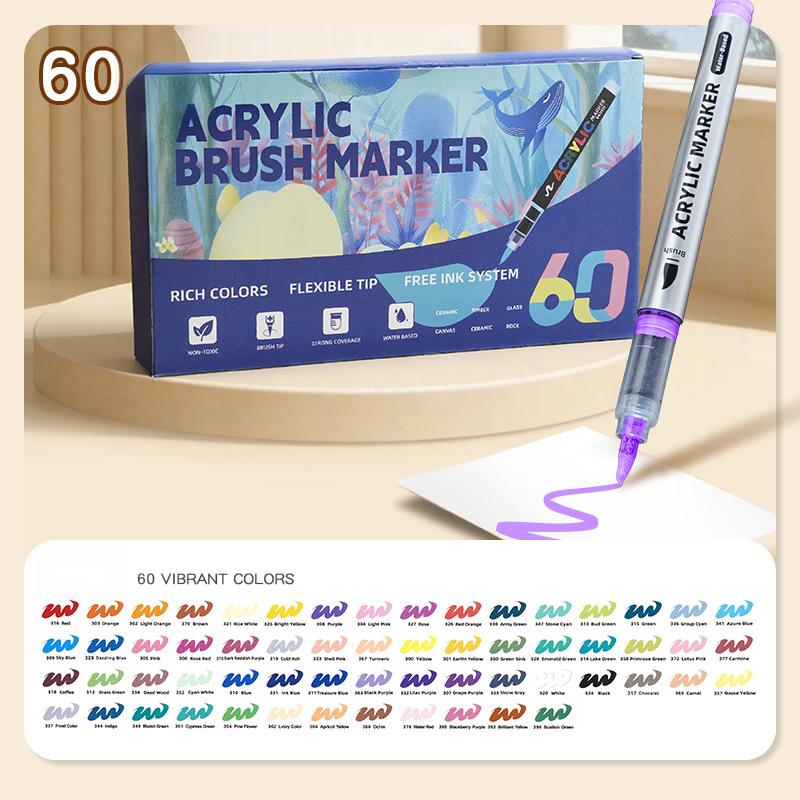 Direct-liquid Soft-tip Acrylic Marker 24/36/48/60/72 Colors