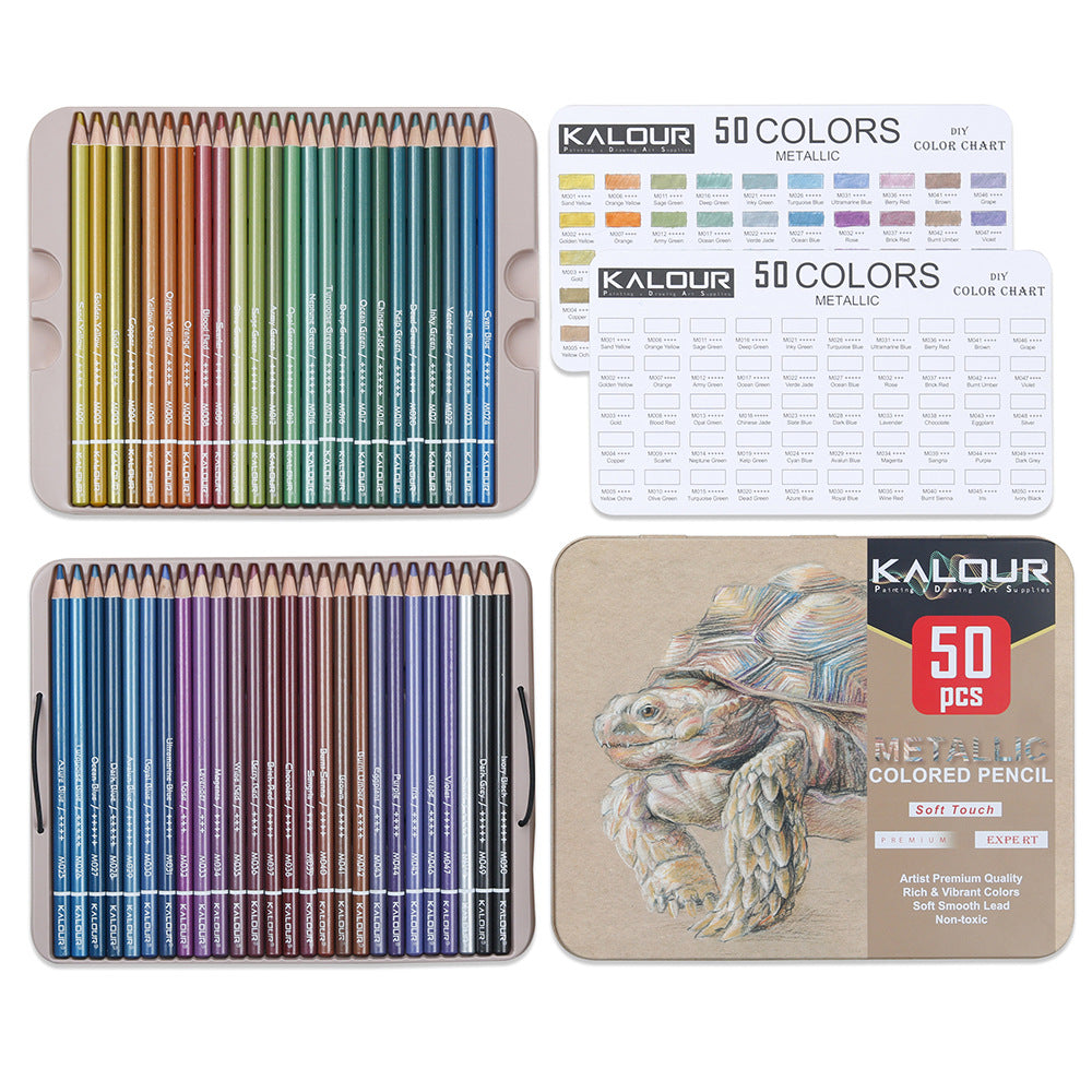 KALOUR 50 Metallic Colored Pencils