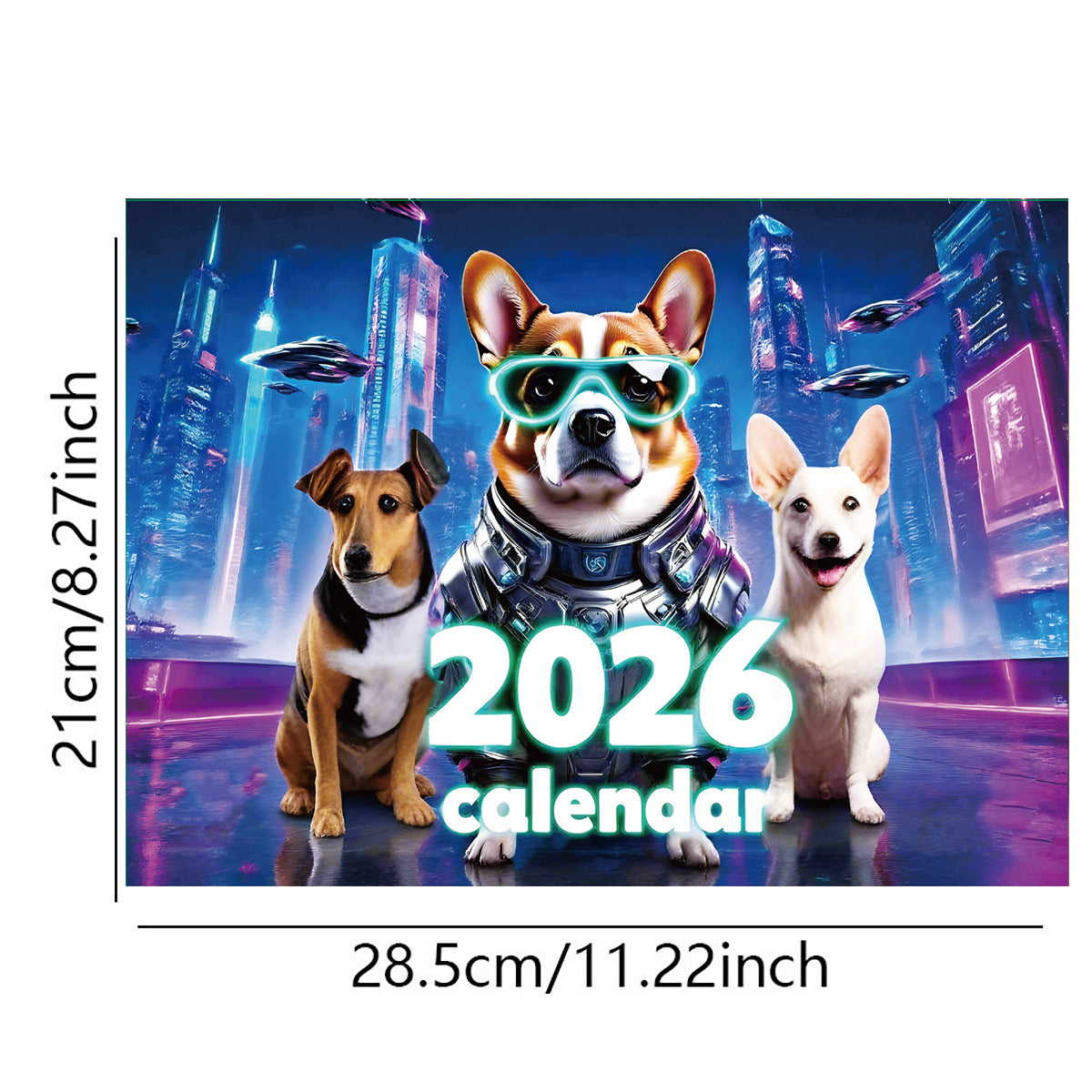 2026 New Stylish Tech Dog Creative Calendar