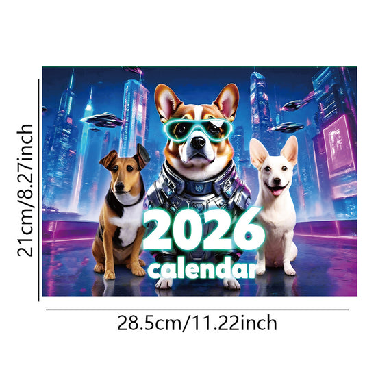 2026 New Stylish Tech Dog Creative Calendar