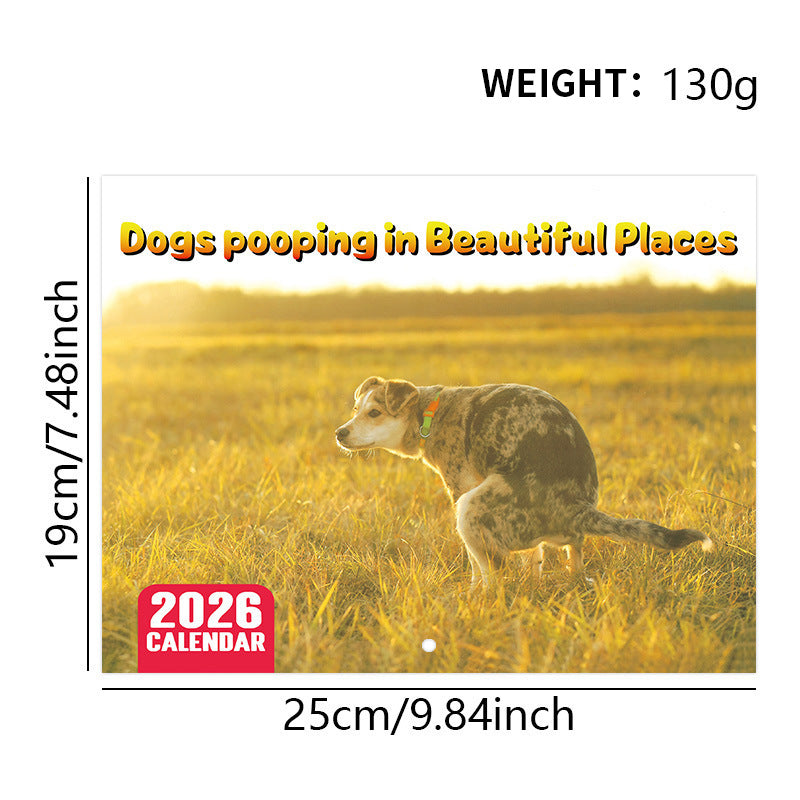 2026 New Stylish Dogs Pooping Creative Calendar