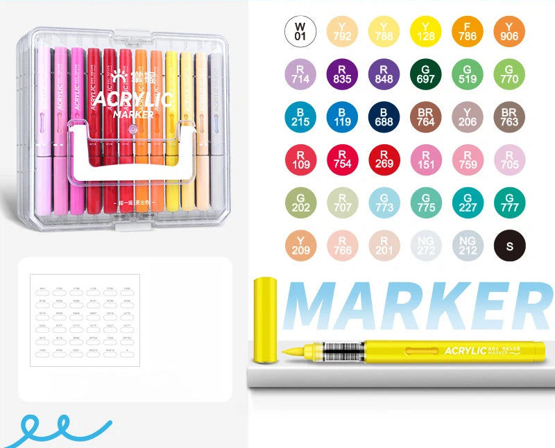Direct Liquid Soft-Tip Acrylic Markers - 24/36/48/60/84/120 Colors