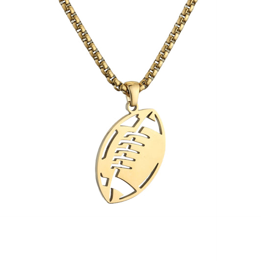 Personalize|Engraved Football Pendant Necklace