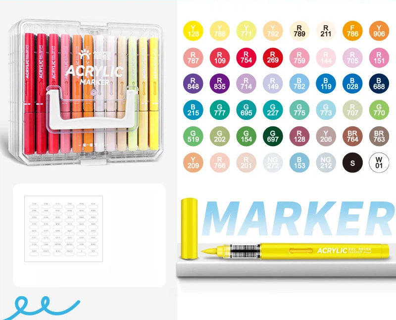 Direct Liquid Soft-Tip Acrylic Markers - 24/36/48/60/84/120 Colors