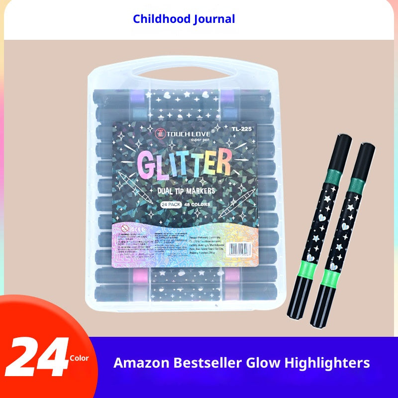 Popular Dual-Ended Flash Pen - 12/24/36/48 Colors