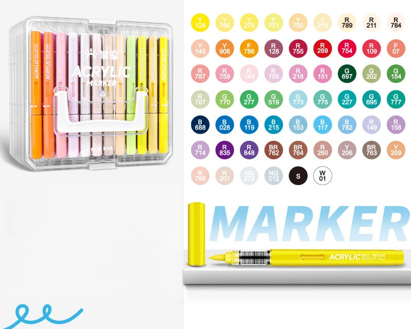 Direct Liquid Soft-Tip Acrylic Markers - 24/36/48/60/84/120 Colors