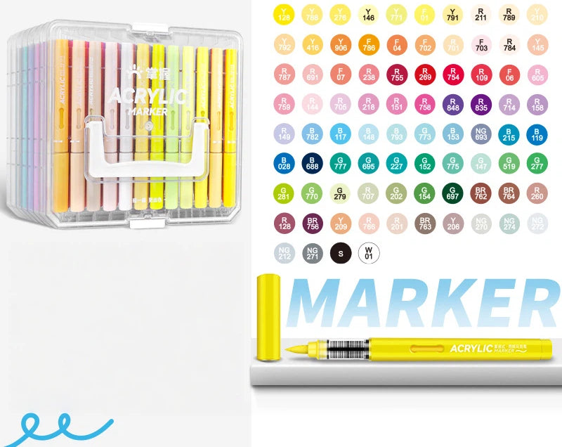 Direct Liquid Soft-Tip Acrylic Markers - 24/36/48/60/84/120 Colors