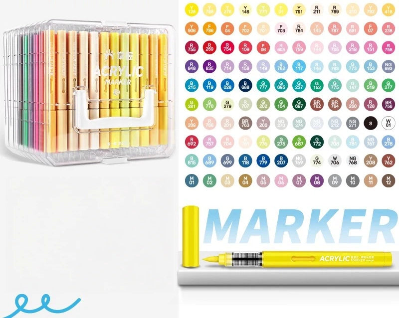 Direct Liquid Soft-Tip Acrylic Markers - 24/36/48/60/84/120 Colors