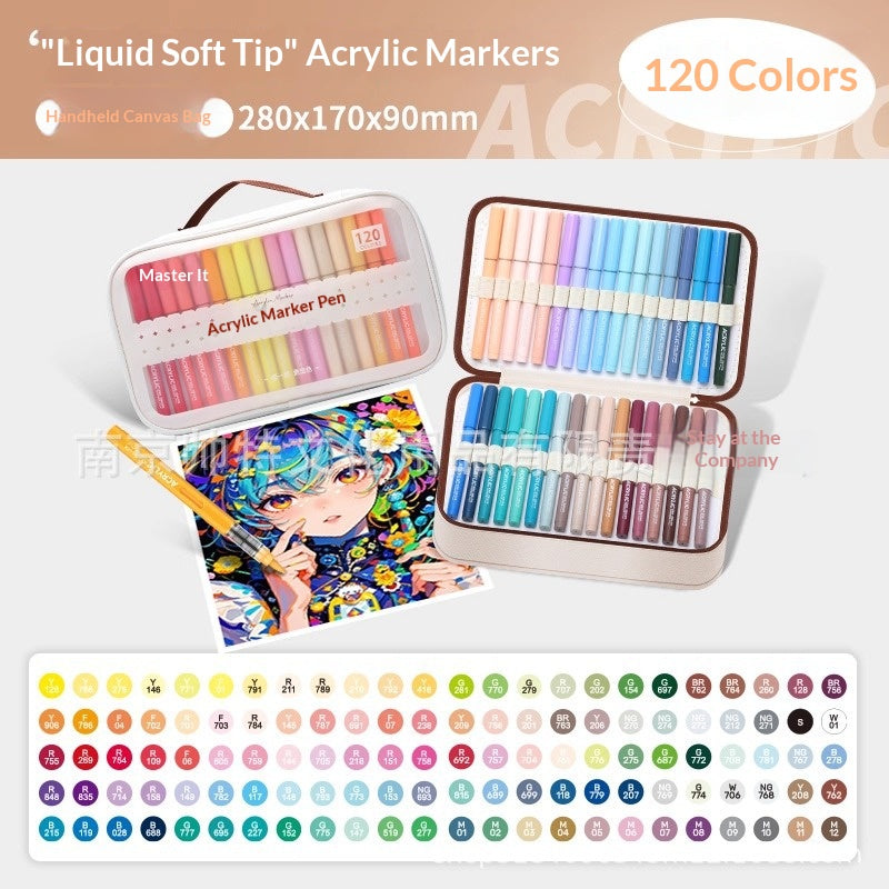 Acrylic Soft-Tip Marker Portable Canvas Bag Set