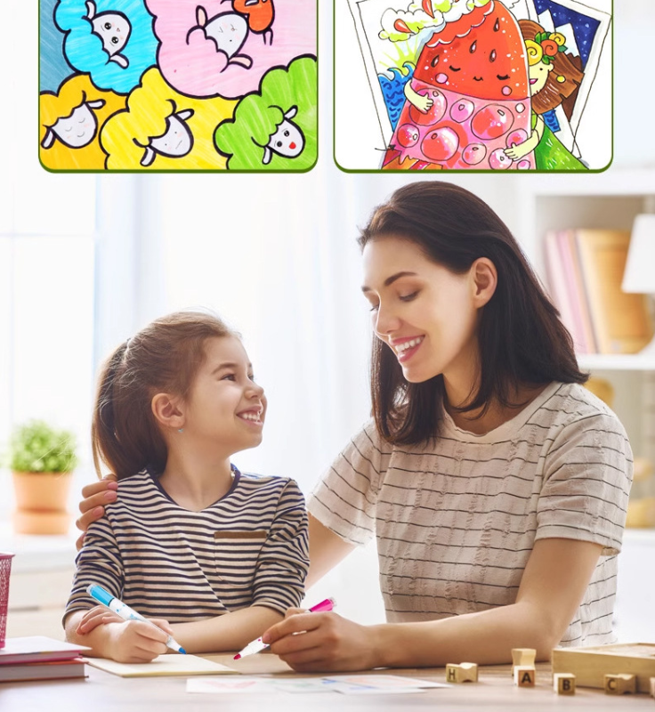 Deli HM653 Watercolor Pens with Stamps, Washable, 36 Colors, Special Drawing Tool for Kindergarten and Primary School Students