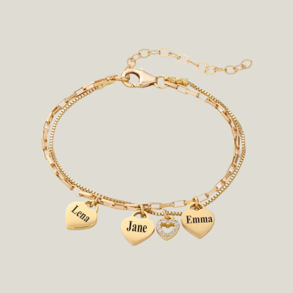 Personalize|Olivia Bracelet - Mom bracelet with kid's names - Gold