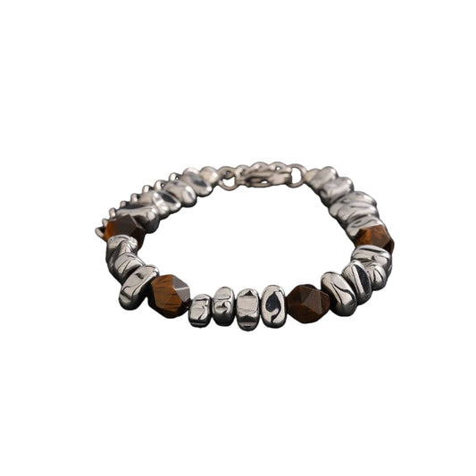 Manifestation Series|stone and broken silver bracelet